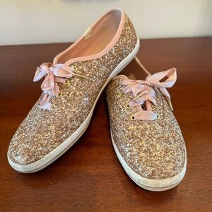 Keds X Kate Spade New York Champion Glitter Sneakers in Rose Gold